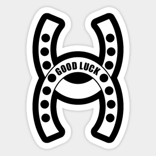 The Lucky Horseshoes (white print) Sticker